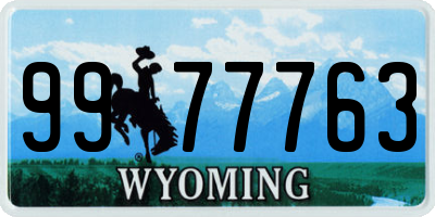 WY license plate 9977763