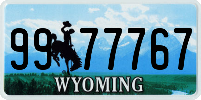 WY license plate 9977767