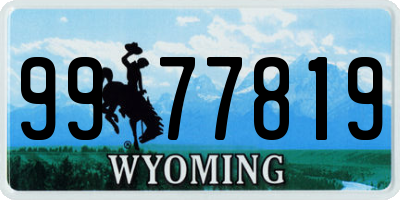 WY license plate 9977819