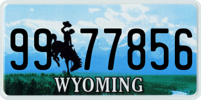 WY license plate 9977856
