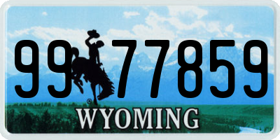 WY license plate 9977859