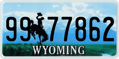 WY license plate 9977862
