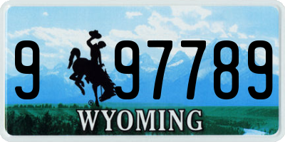 WY license plate 997789