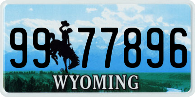 WY license plate 9977896