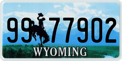 WY license plate 9977902