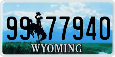 WY license plate 9977940