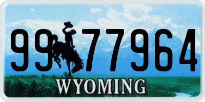 WY license plate 9977964