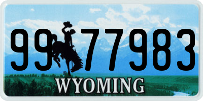 WY license plate 9977983