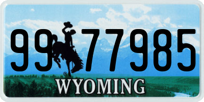 WY license plate 9977985