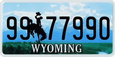 WY license plate 9977990