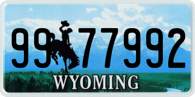 WY license plate 9977992