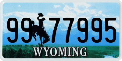 WY license plate 9977995