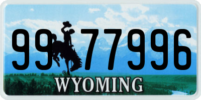 WY license plate 9977996