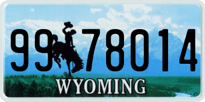 WY license plate 9978014