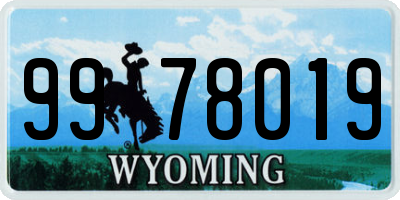 WY license plate 9978019