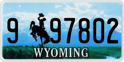 WY license plate 997802