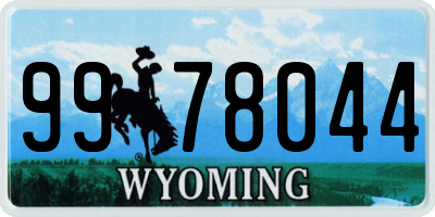 WY license plate 9978044