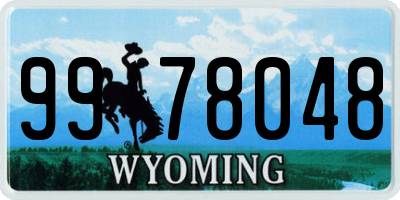 WY license plate 9978048