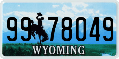 WY license plate 9978049