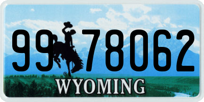 WY license plate 9978062