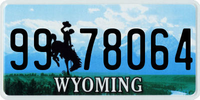 WY license plate 9978064