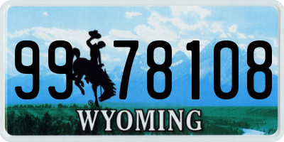 WY license plate 9978108