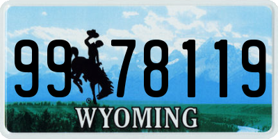 WY license plate 9978119