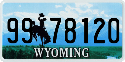 WY license plate 9978120