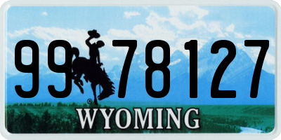 WY license plate 9978127