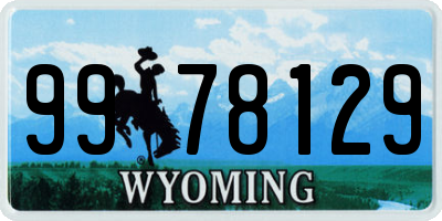WY license plate 9978129