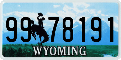 WY license plate 9978191