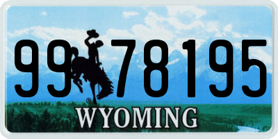 WY license plate 9978195