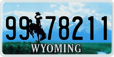 WY license plate 9978211