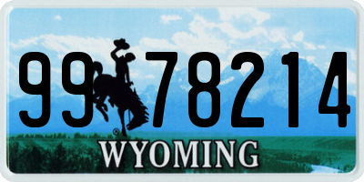 WY license plate 9978214