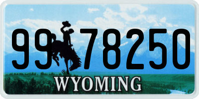 WY license plate 9978250