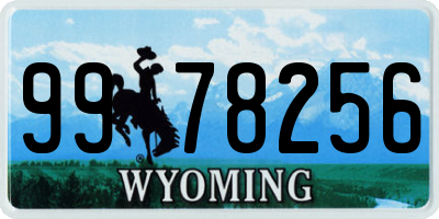 WY license plate 9978256