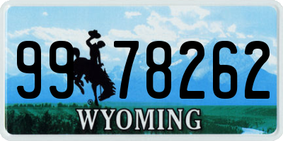 WY license plate 9978262