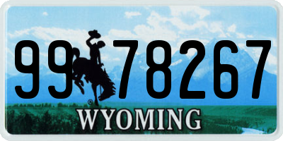 WY license plate 9978267