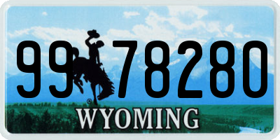WY license plate 9978280