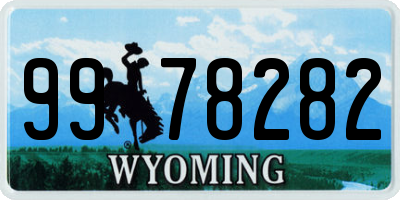 WY license plate 9978282