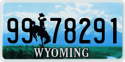 WY license plate 9978291