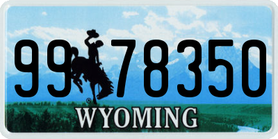 WY license plate 9978350