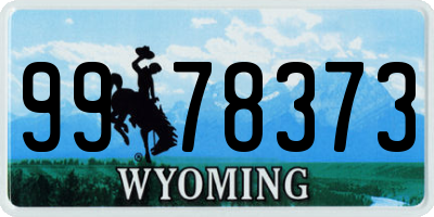 WY license plate 9978373