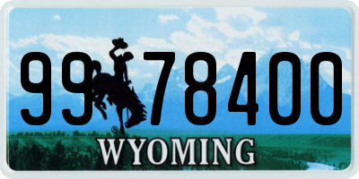 WY license plate 9978400