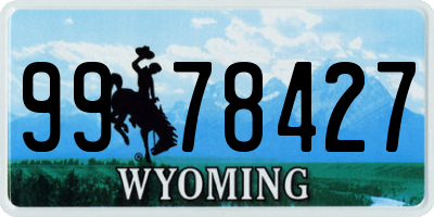WY license plate 9978427