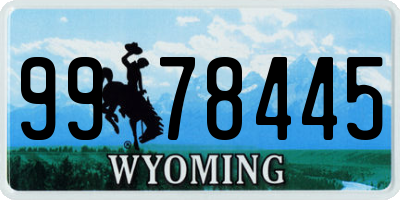 WY license plate 9978445