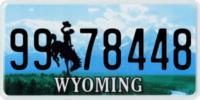 WY license plate 9978448