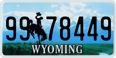 WY license plate 9978449