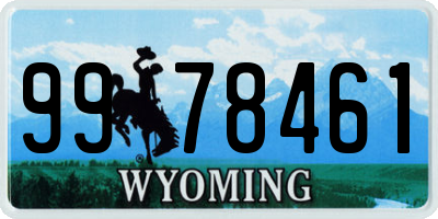 WY license plate 9978461