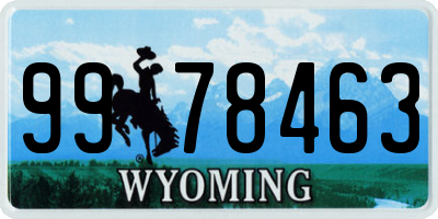 WY license plate 9978463